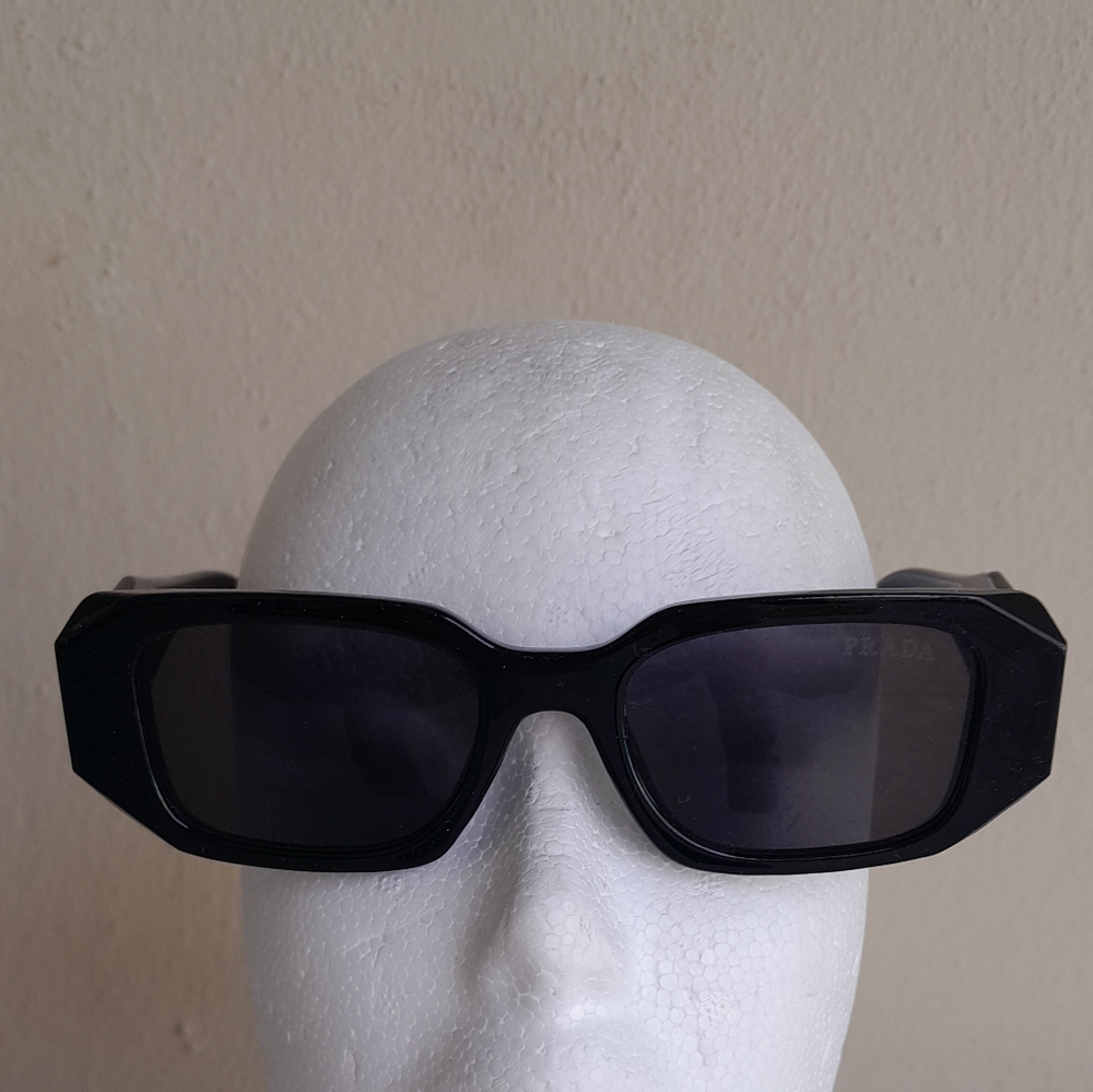 Prada Runway Rectangular Sunglasses in Black - Picture 5 of 13